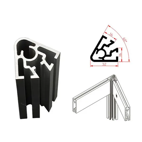 60 Degree upright extrusion for aluminium exhibition systems
