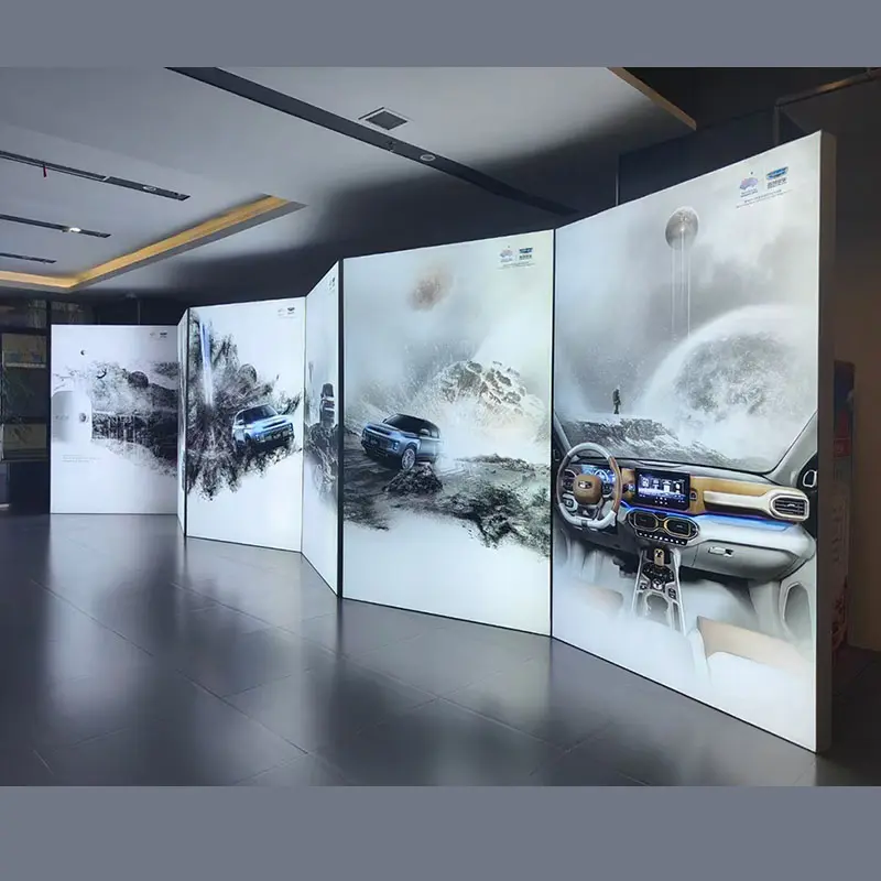 Custom Aluminum led lightbox illuminated fabric advertising display for trade shows exhibition booth