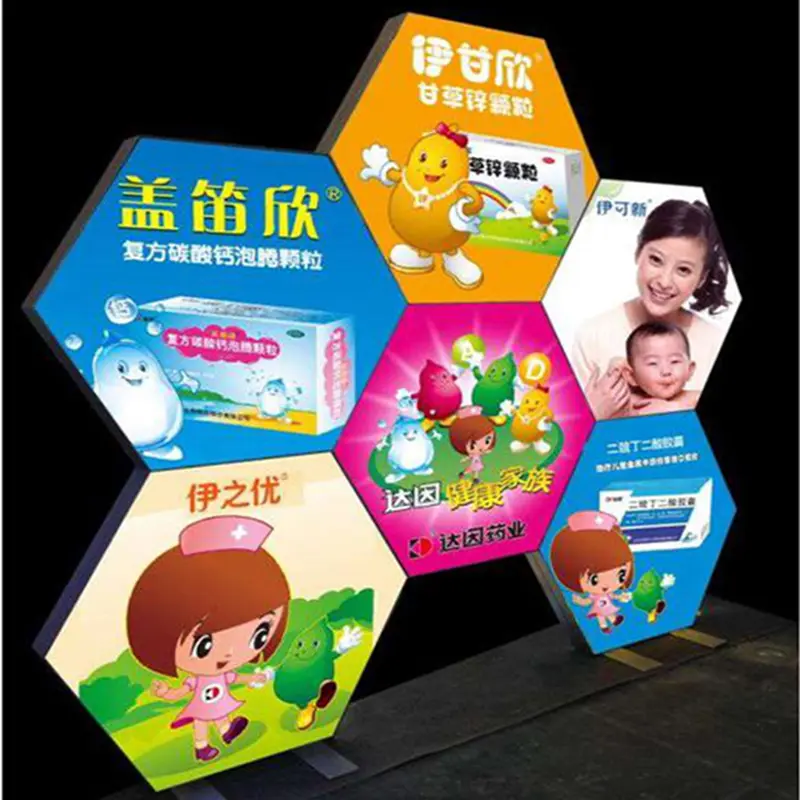 6-angle fabric aluminum light box display