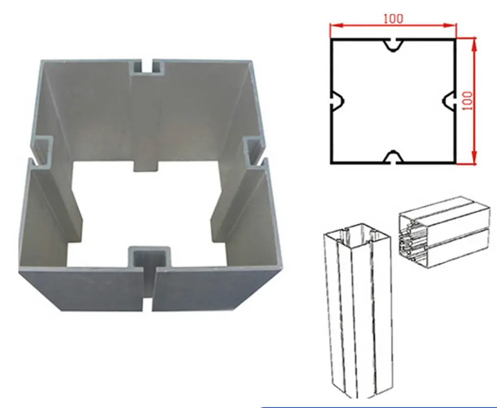100mm maxima system square extrusion for custom exhibition stand