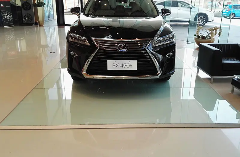 Enhance your showroom with 4S store crystal car floor display rack